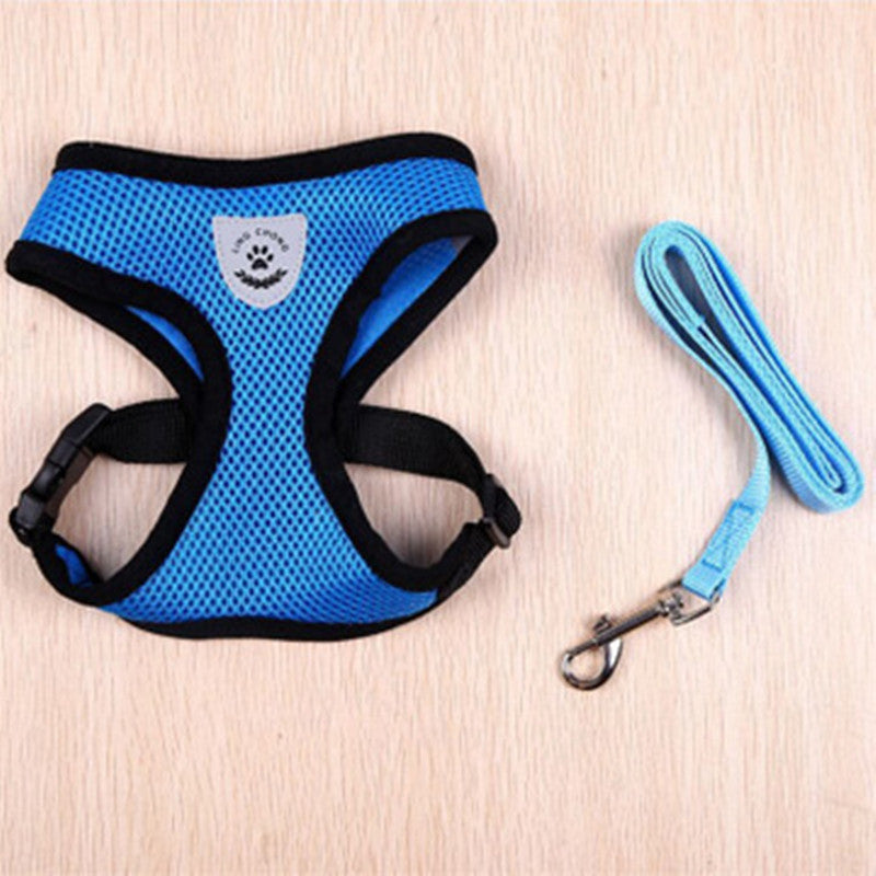 Dog Traction Chest Harness Comfortable Breathable Mesh Chest Harness Dog Vest-Style Chest Harness