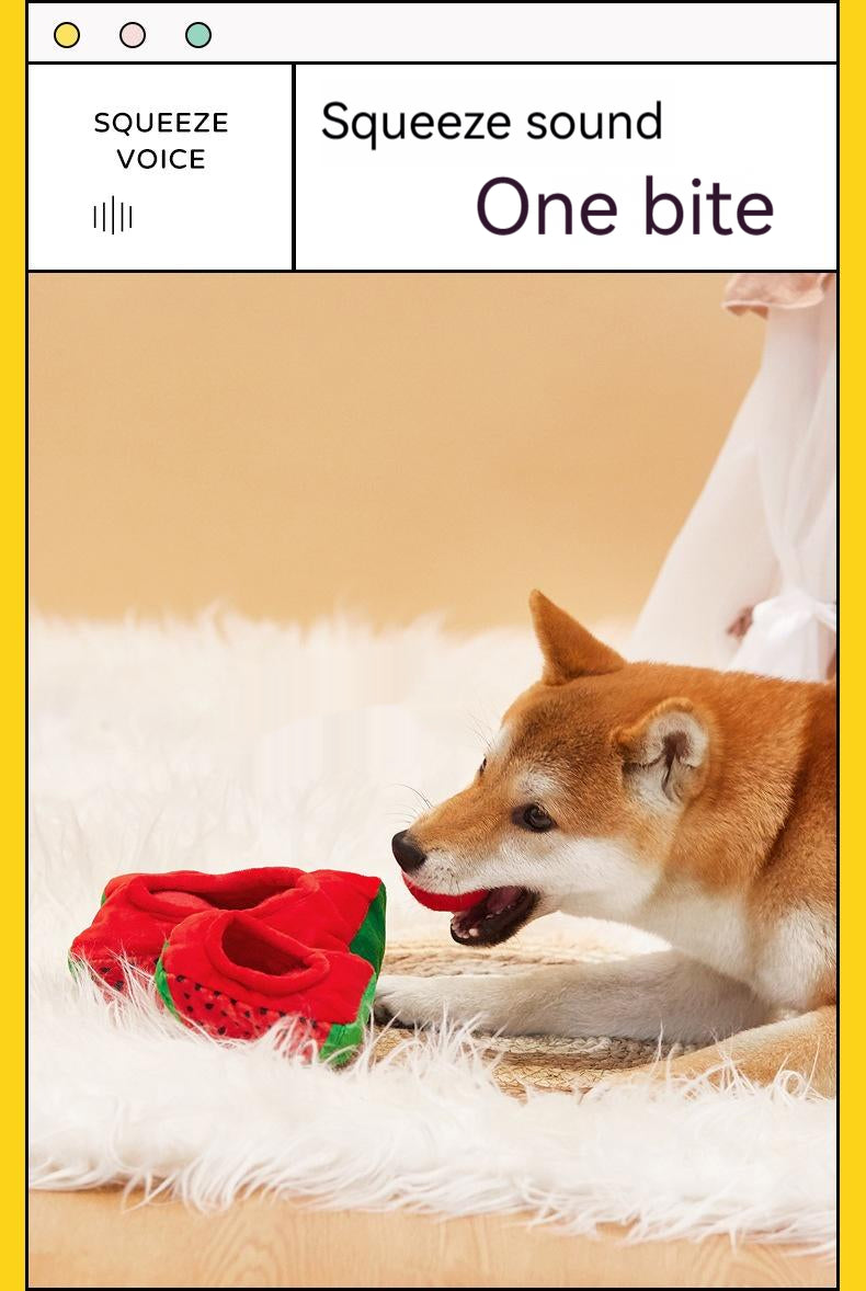 Pet Dog Toy Dig Out Elastic Ball Loud Paper Sound Avocado Watermelon Banana