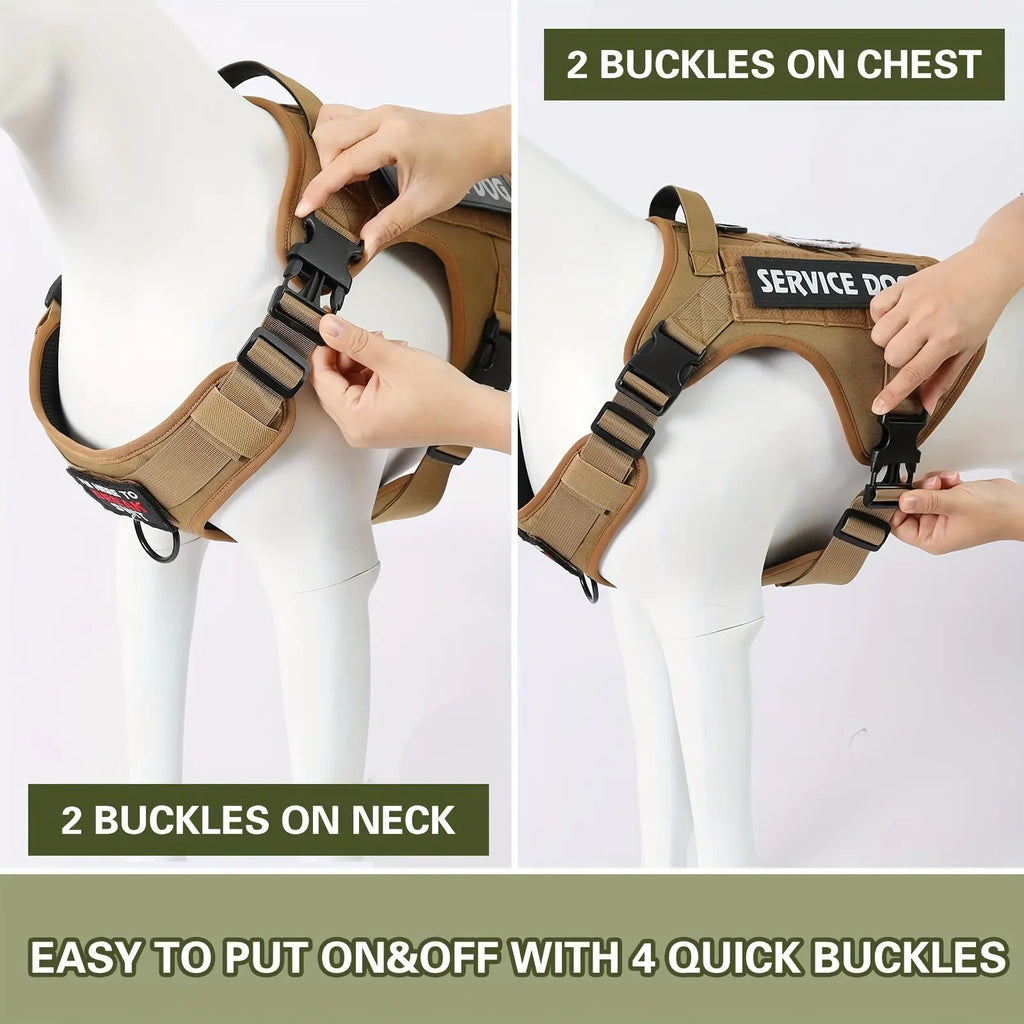 Adjustable Reflective Tactical Service Dog Harness