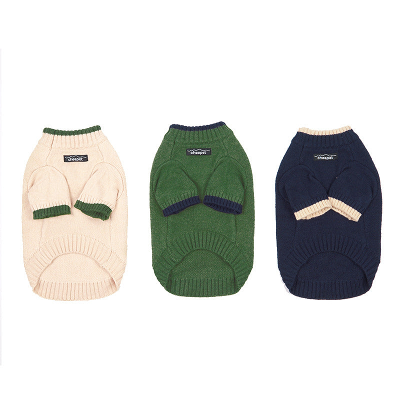 Fall Winter Two-Leg Contrast Color Pet Sweater