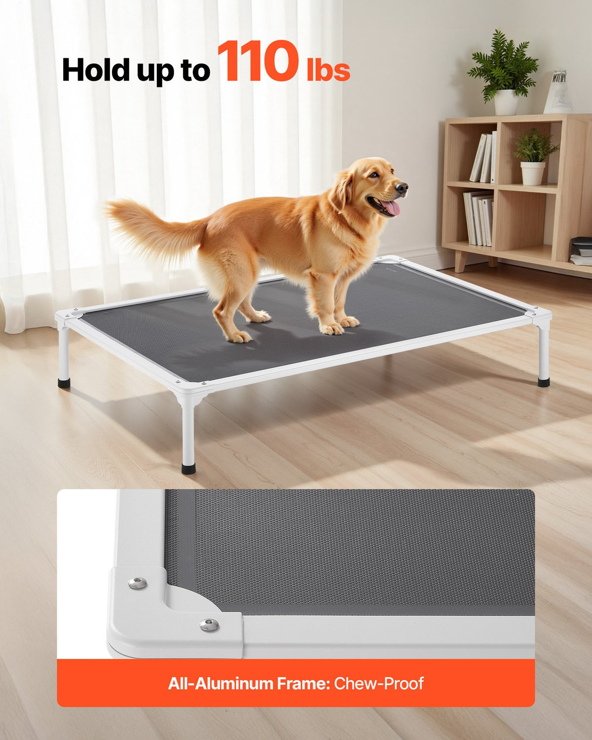 Elevated Dog Bed For Large Dog Portable Raised Dog Cot With Teslin Mesh Xl
