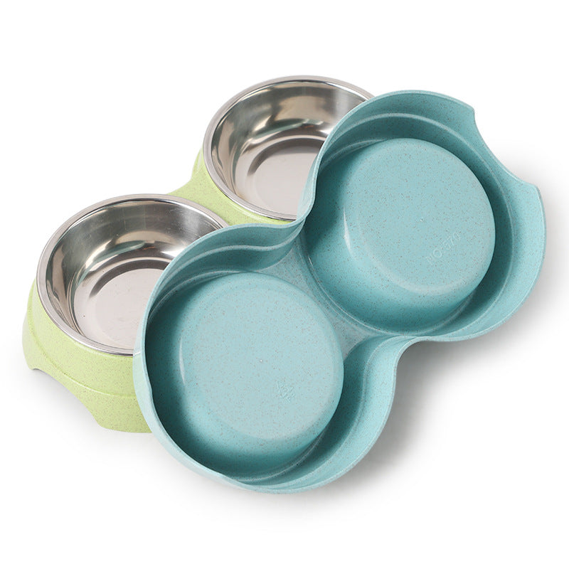 Round Two-In-One Drinking Water Feeding Dual-Purpose Dog Bowl