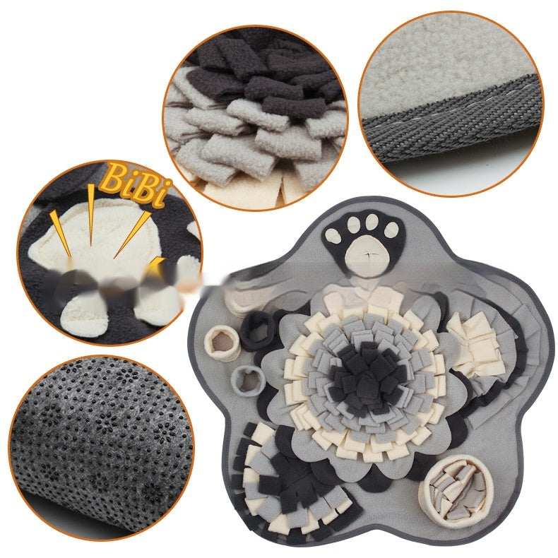 Flower Gray Series Sniffing Mat Slow Food Toy