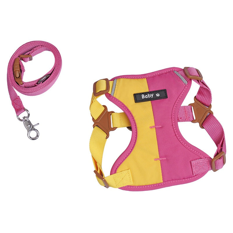Reflective Two-Tone Dog Harness and Leash
