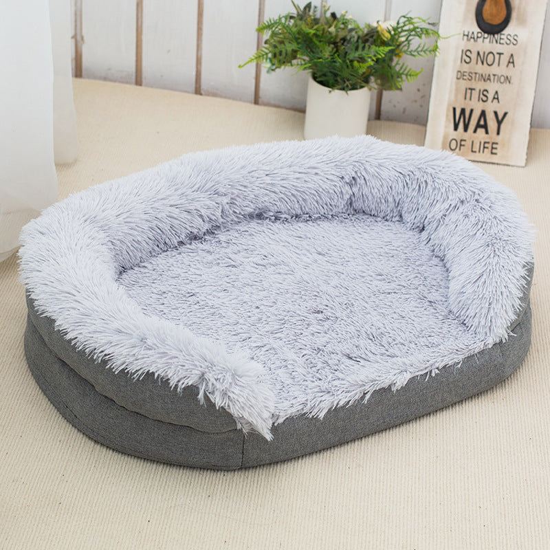 Winter Warm Pet Plush Large Kennel