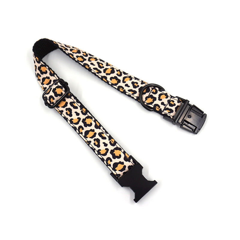 Black Buckle Dog Collar Leash Set