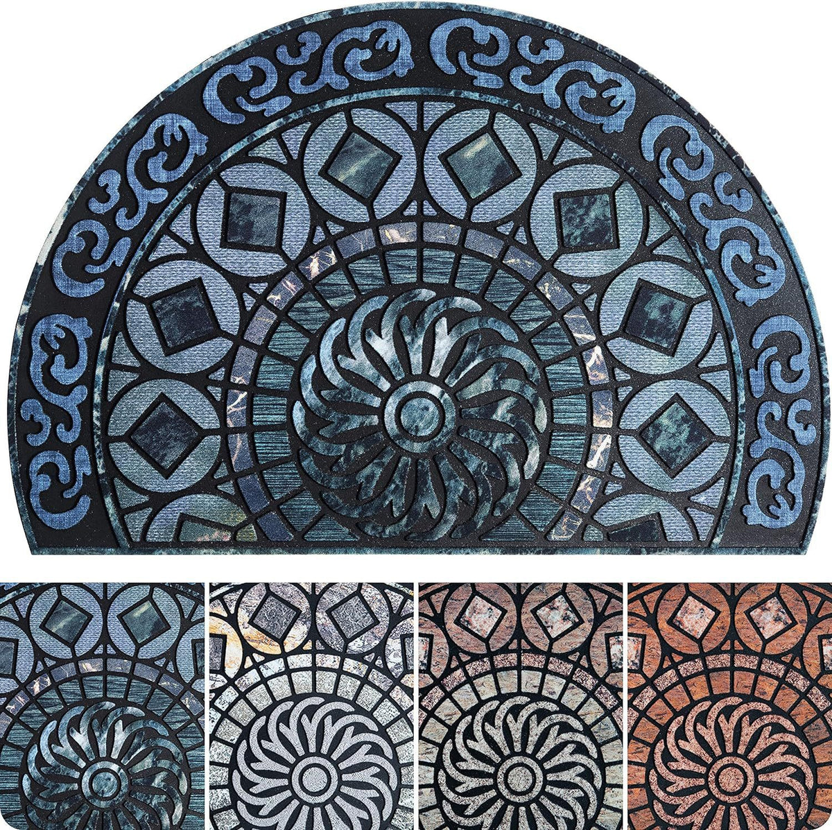 American-Style Semi-Circular Household Entrywaybathroom Absorbent Non-Slip Doormat
