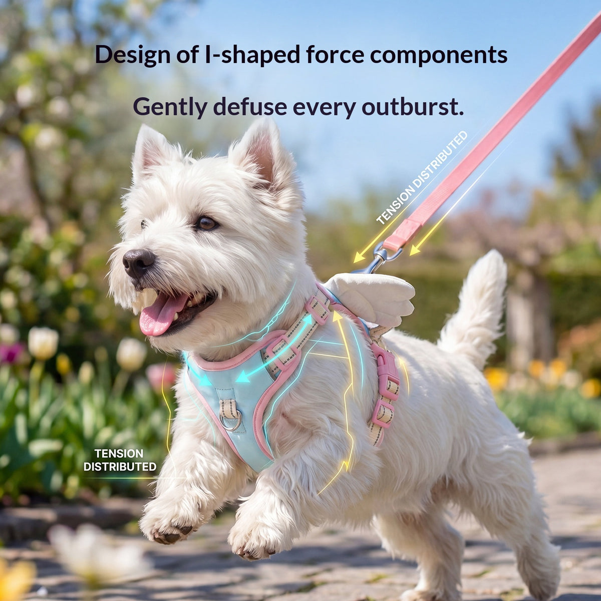 Angel Wings Vest-Style Dog Harness Leash