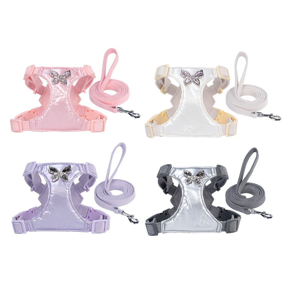 Small Dog Butterfly Chest Strap Leash