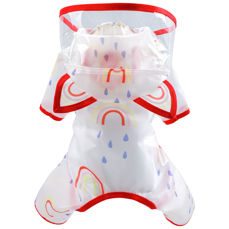 Transparent Waterproof Rainbow Pet Poncho