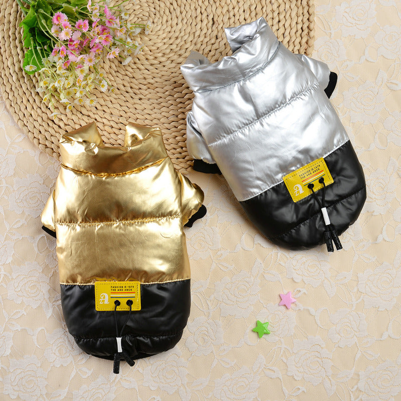 Bright Leather Coat Warm Dog Clothing
