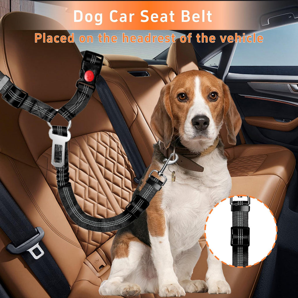 3Pcs Retractable Dog Car Seat Belt Adjustable Reflective Dog Security Harness For Car Headrest