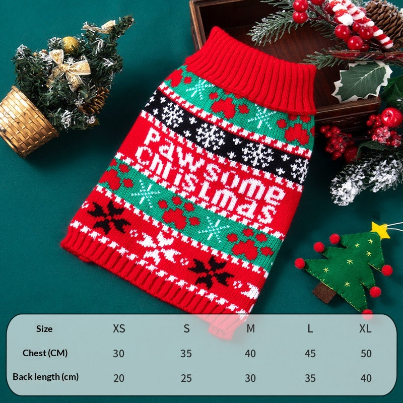 Knitted Christmas Santa Dog Sweater