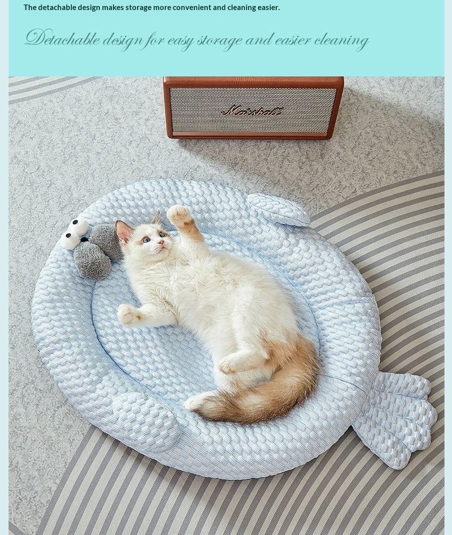 Cooling Ice-Silk Fabric Pet Bed