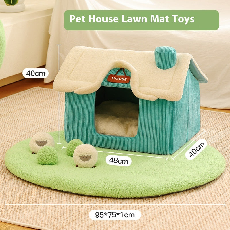 Creative Cartoon Printing Warm Pet Bed
