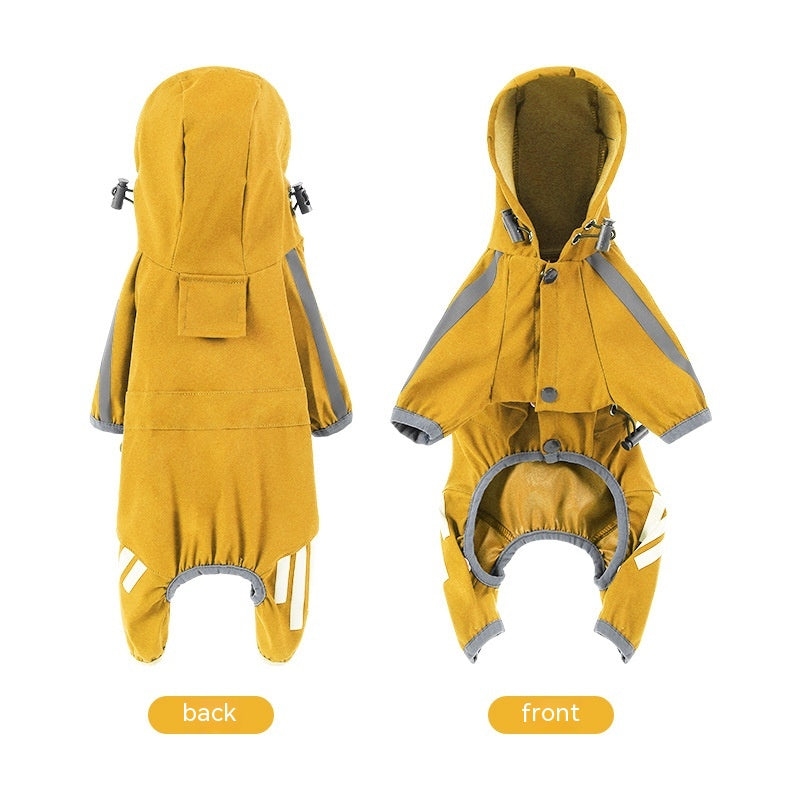 Reflective Cape-Style Raincoat For Big Dogs