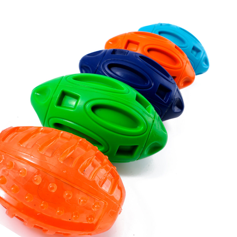 Rubber Squeaky Rugby Dog Toy