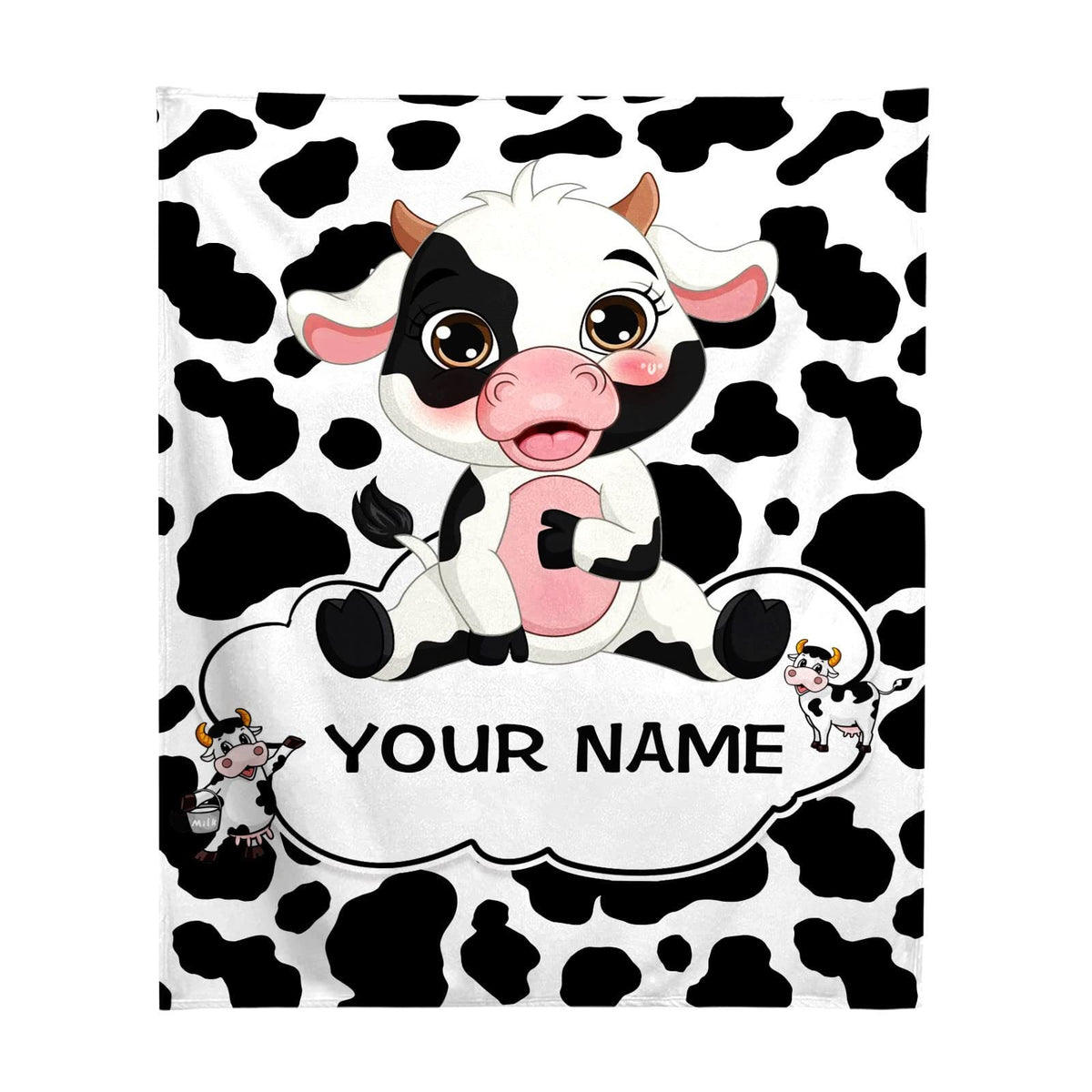 Cow Pattern Printed Flannel Blanket