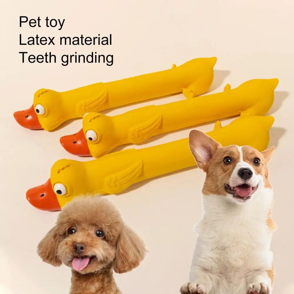 Squeaky Yellow Duck Dental Dog Toy
