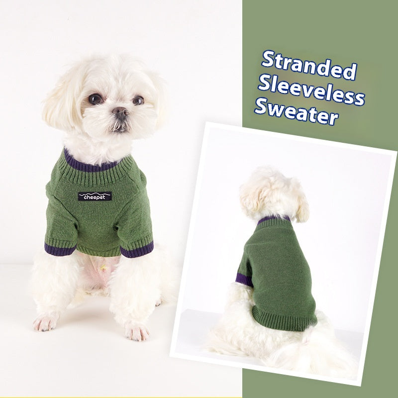 Fall Winter Two-Leg Contrast Color Pet Sweater