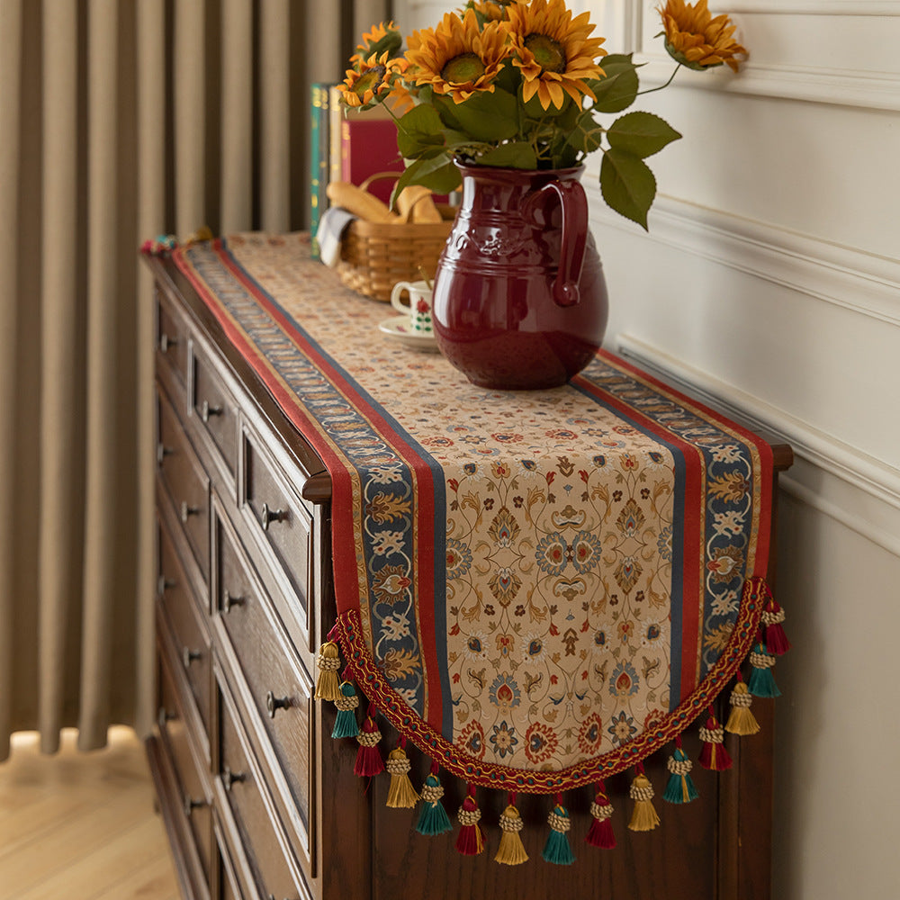 Vintage American Fringe Long Table Runner
