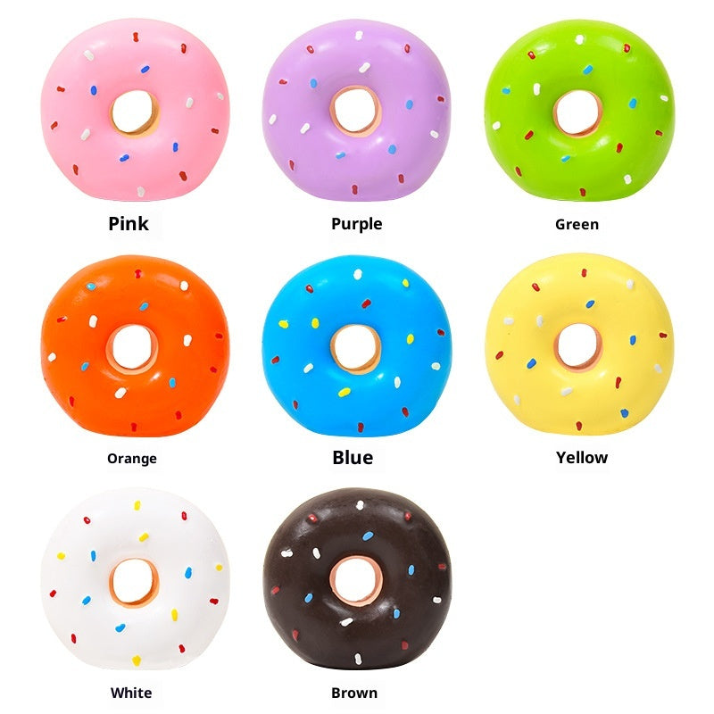 Multi-Color Realistic Latex Donut Pet Toy