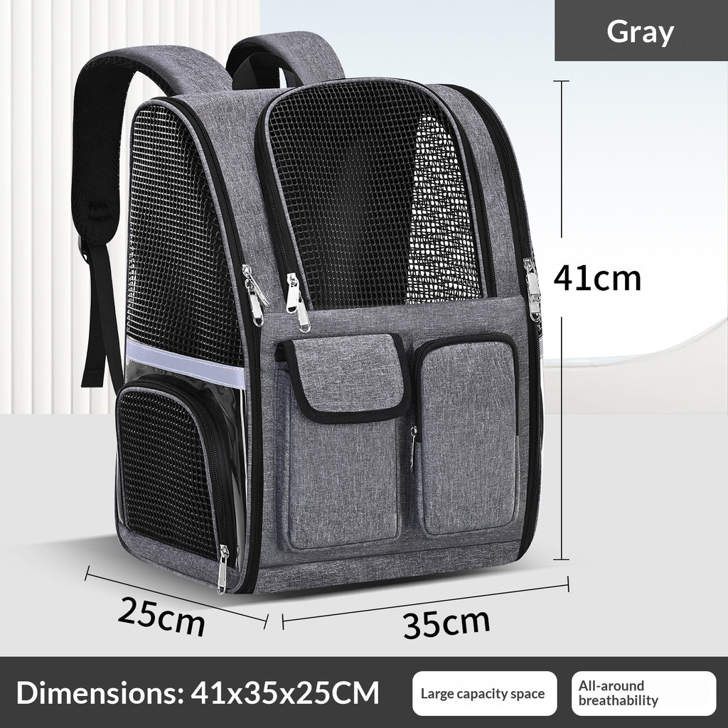 Large-Capacity Portable Transparent Insulated Pet Carrier With Shoulder Straps
