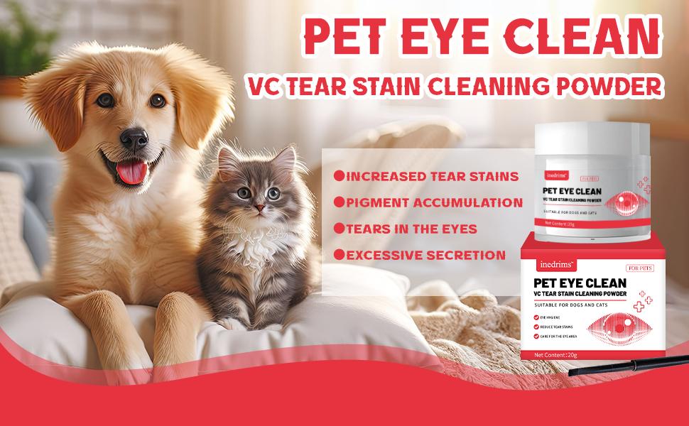 Pet Tear Stain Removal Powder - Natural And Gentle Formula, Eye And Fur Care, Tear Stain Removal And Brightening, An Essential Product For P