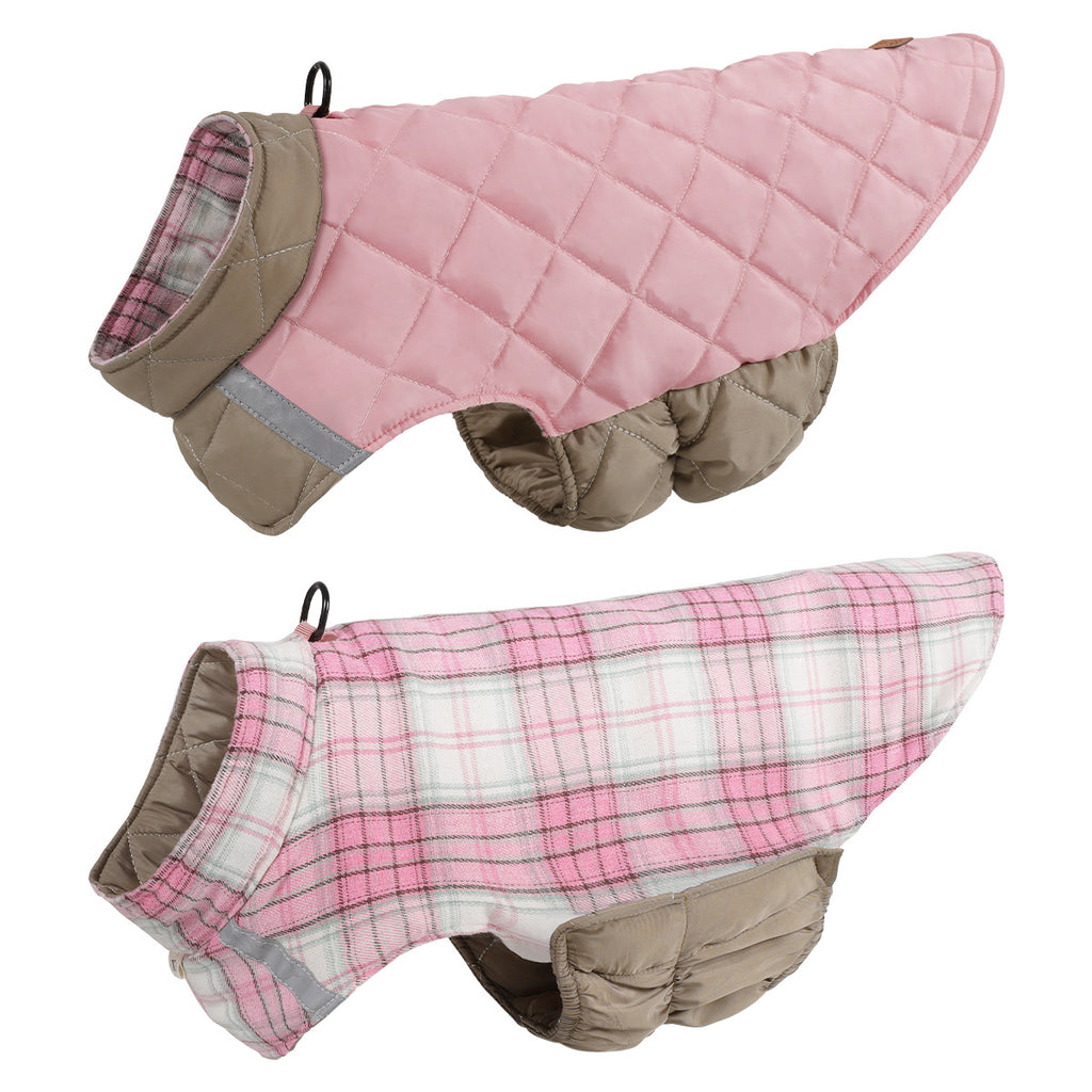 Reflective Plaid Double-Sided Dog Vest