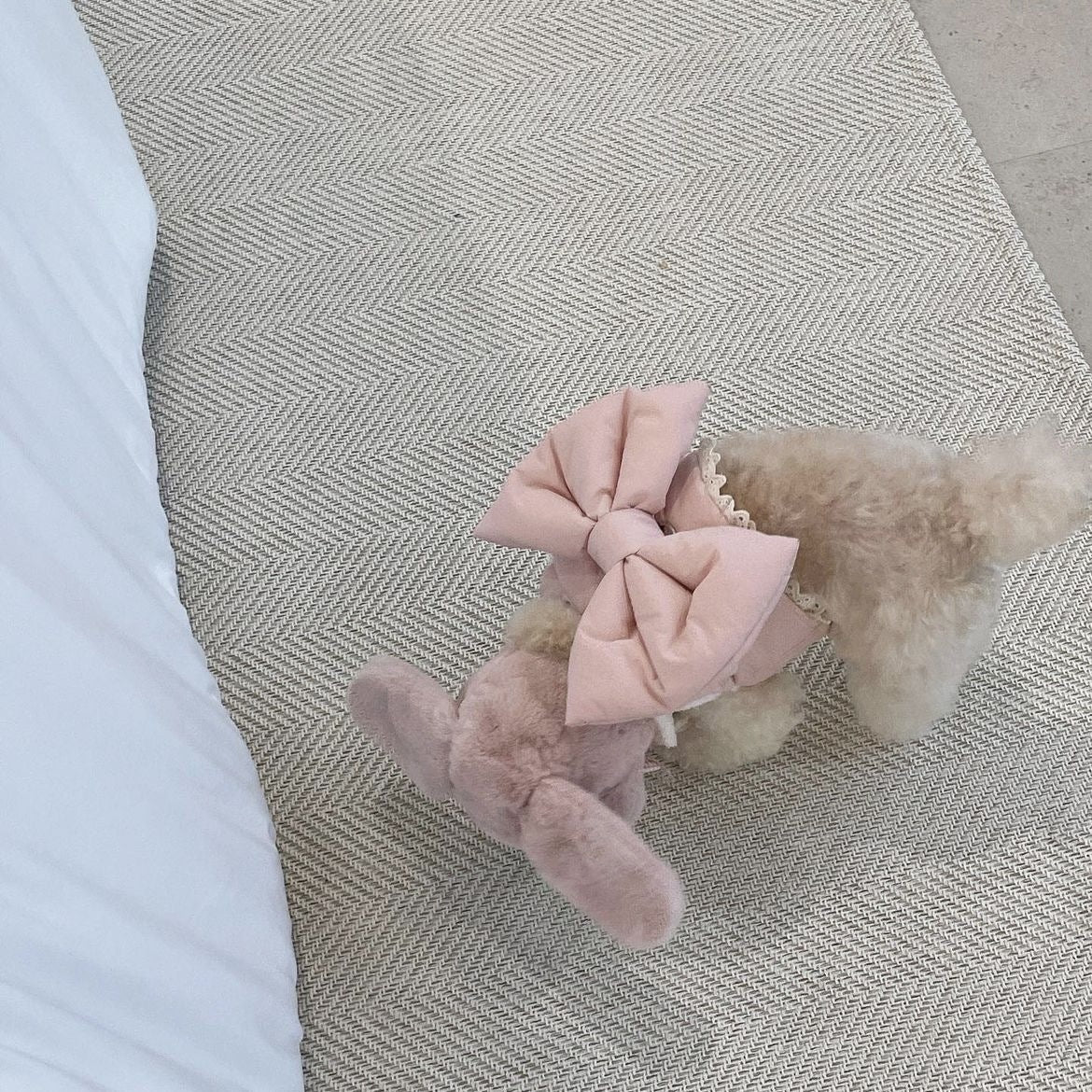 Cute Bow Plush Dog Chest Strap Set