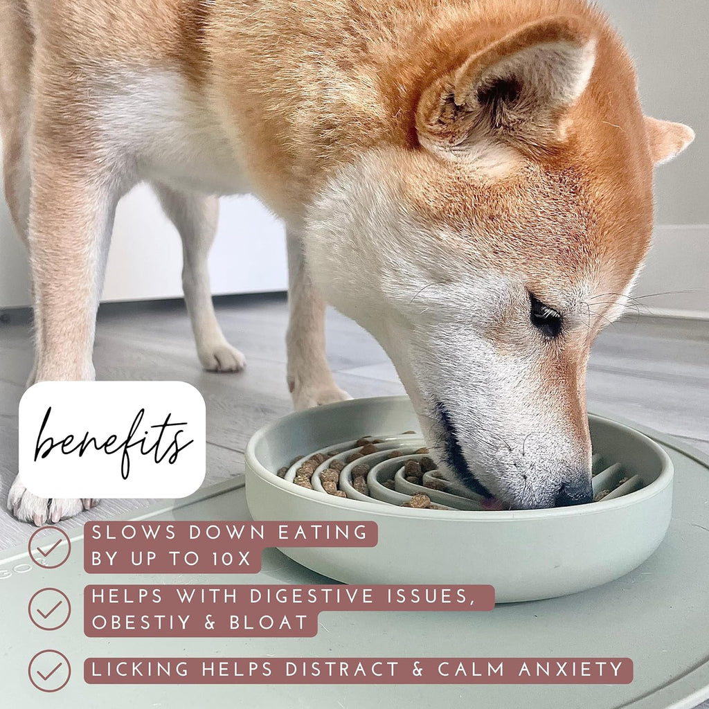 The Slowdown Bowl Silicone Slow Feeder For Dogs Puppies Slow Eating Modern Lick Mat Design Reduces Gulping Dishwasher Fit For All Breed Meal