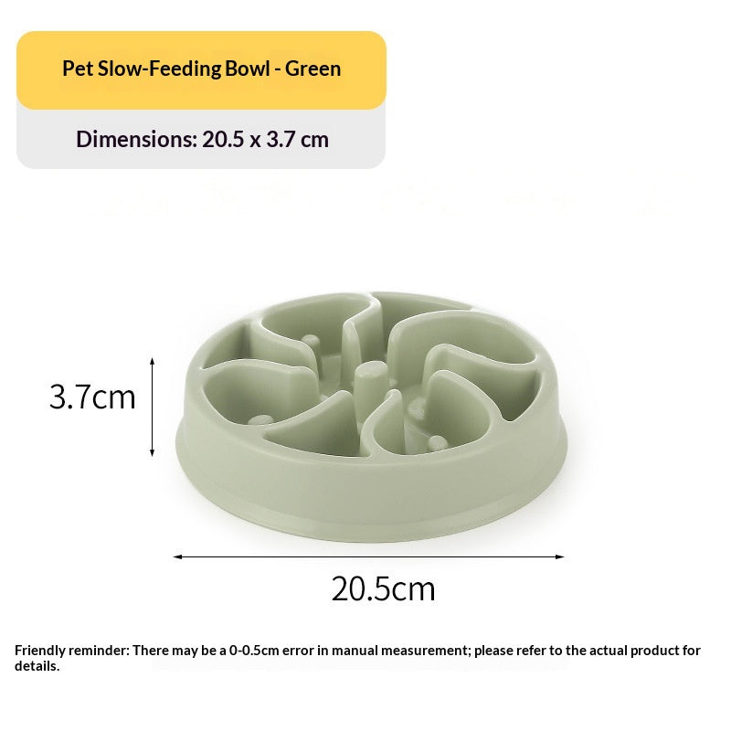 Plastic Anti-Choking Slow-Feeding Pet Bowl