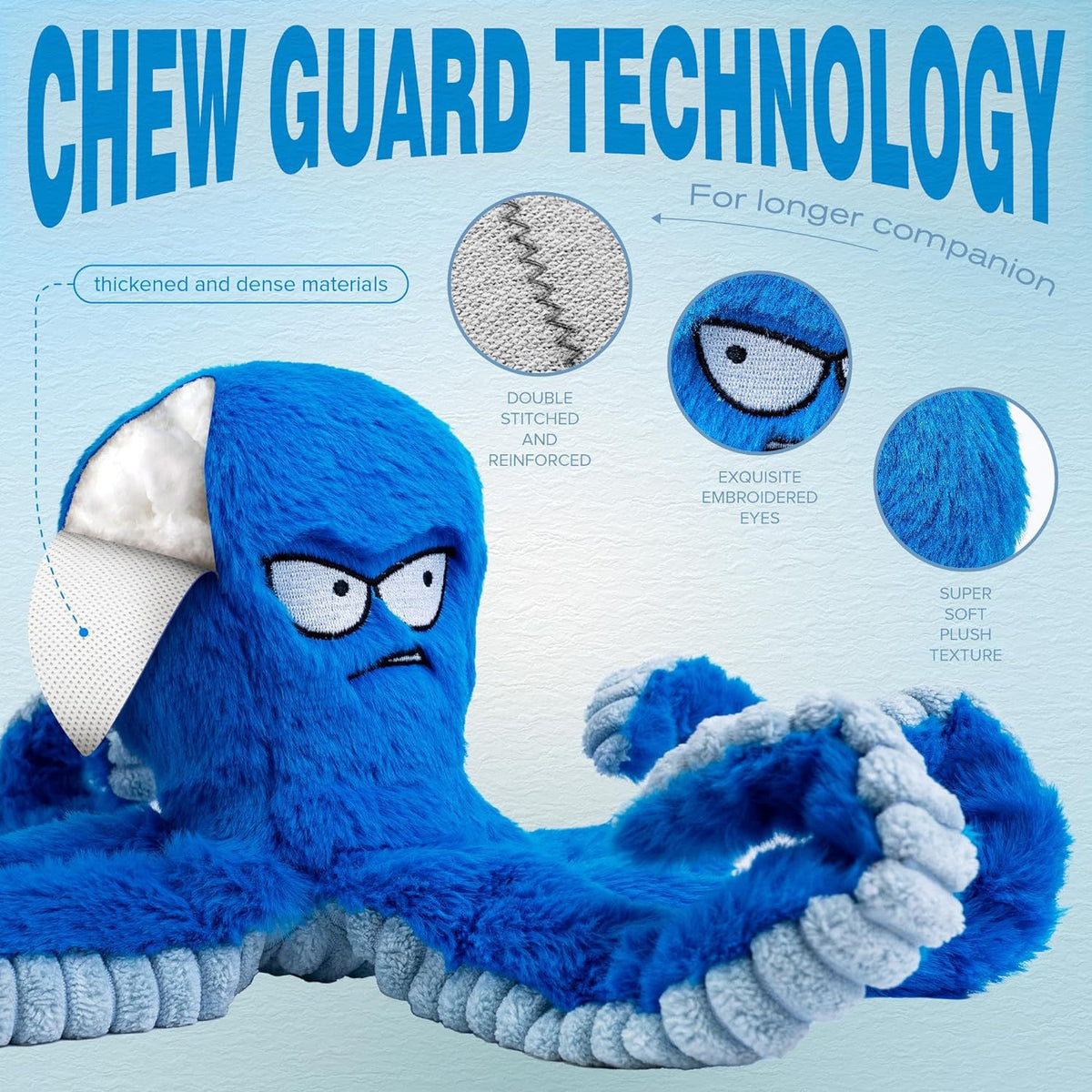 Stuffed Squeaky Octopus Dog Toy
