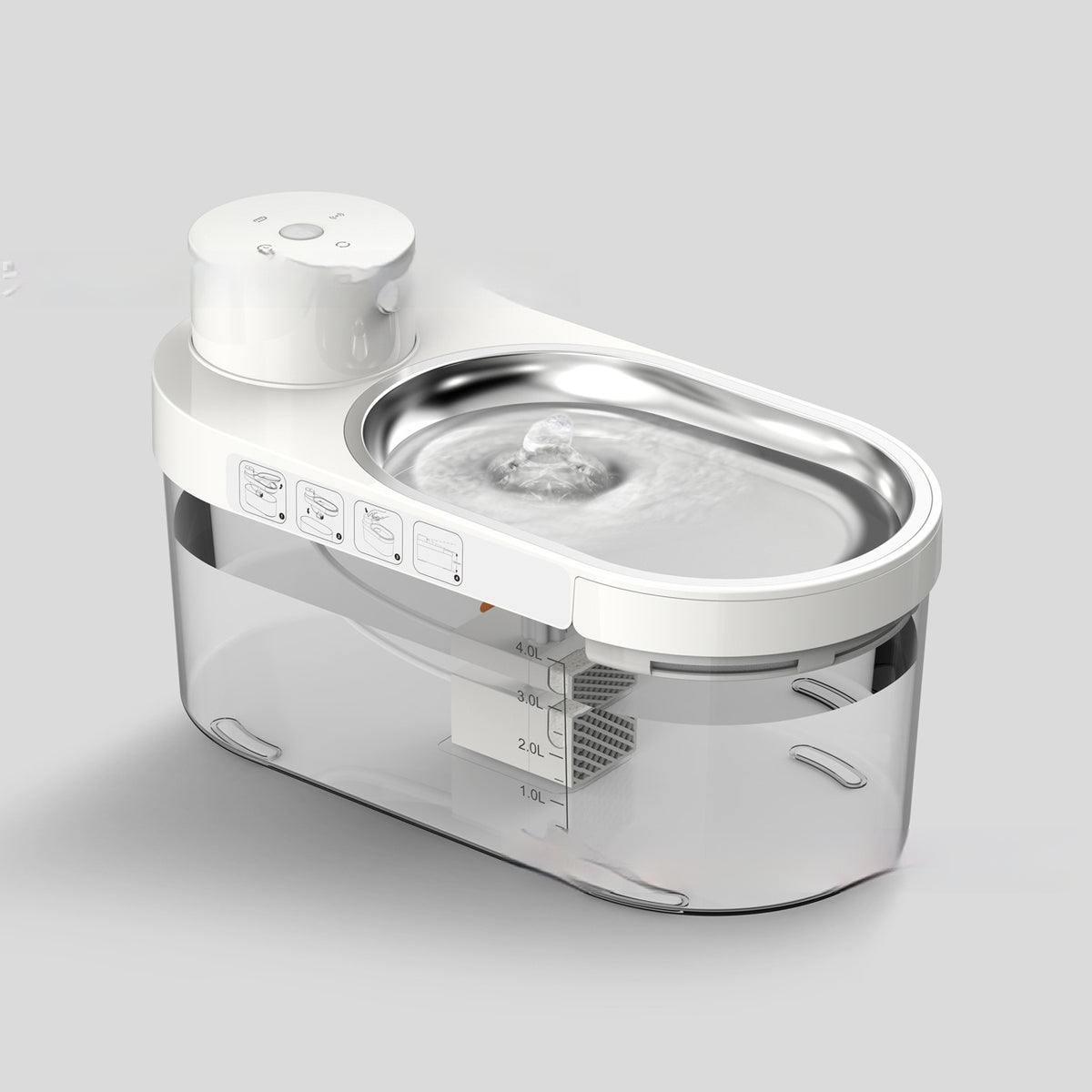Stainless Steel Pet Water Dispenser Wireless Water And Electricity Separation