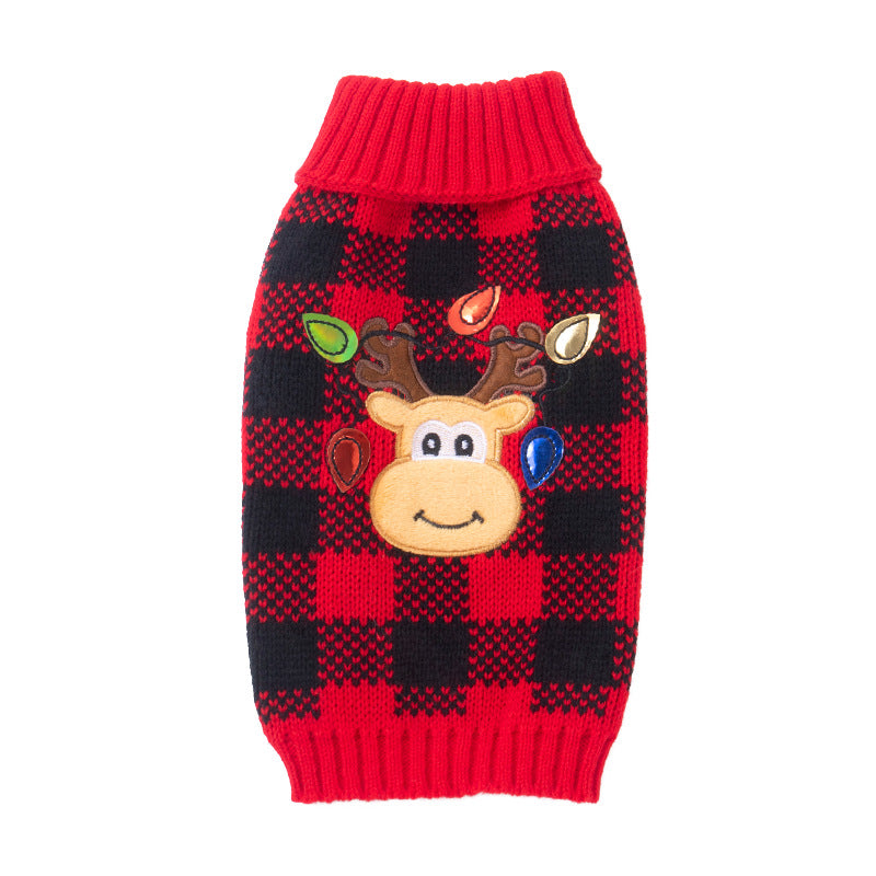 Knitted Christmas Santa Dog Sweater