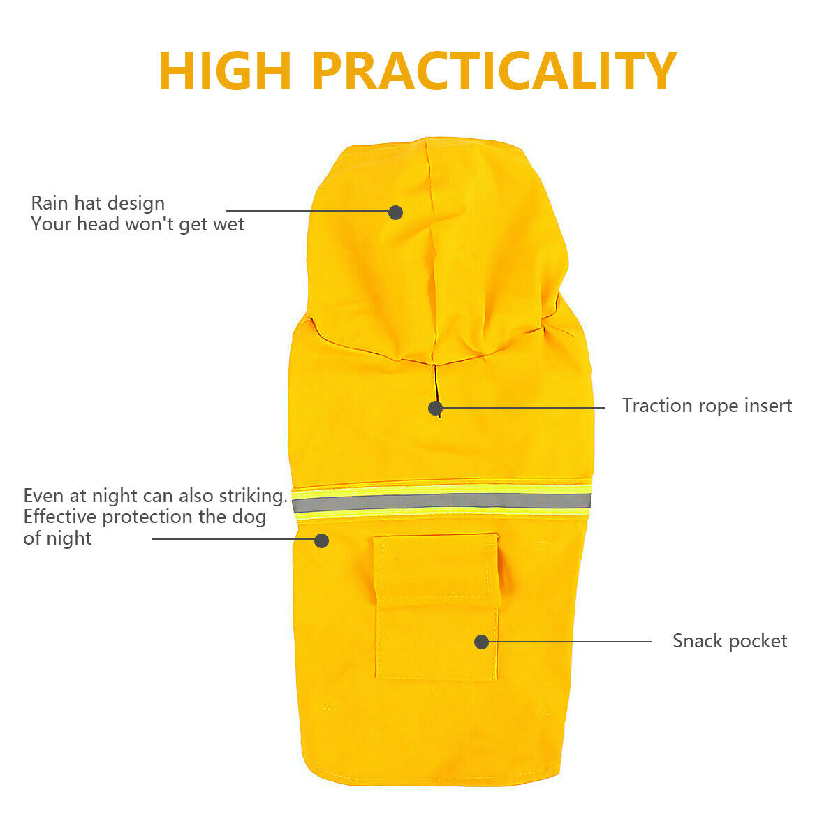 Waterproof Hooded Dog Raincoat With Leash