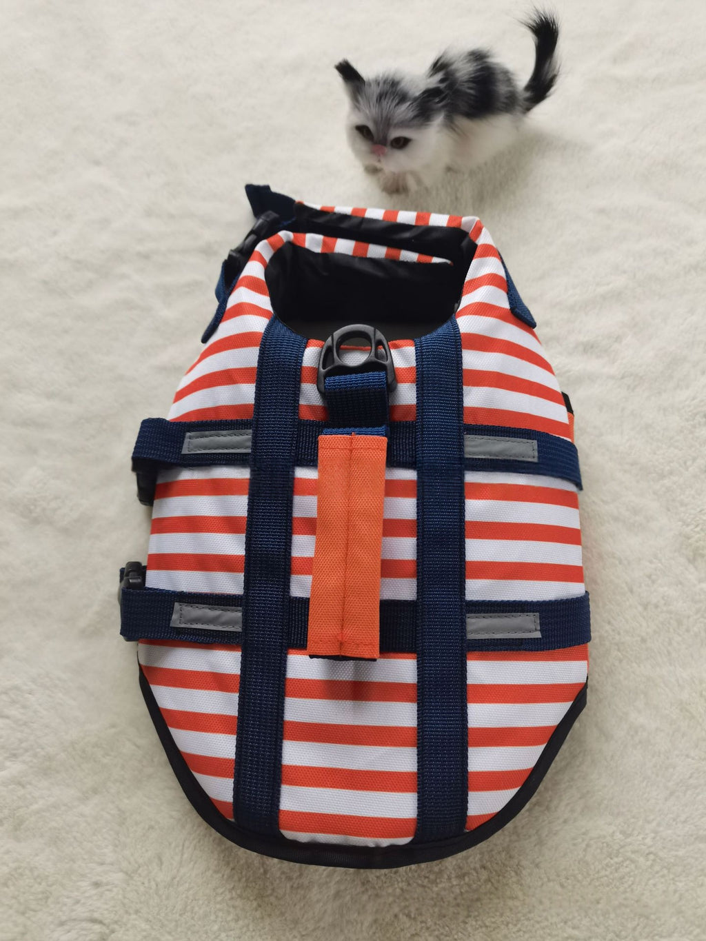 Casual Digital-Print Striped Pet Life Jacket