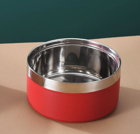 Custom Double-Layer Stainless Steel Pet Bowl
