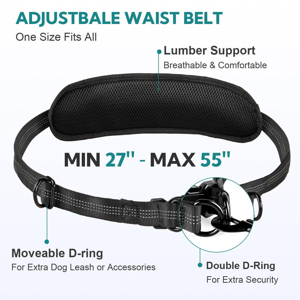 Pet Running Leash with Waist Bag