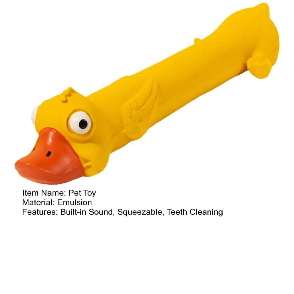 Squeaky Yellow Duck Dental Dog Toy