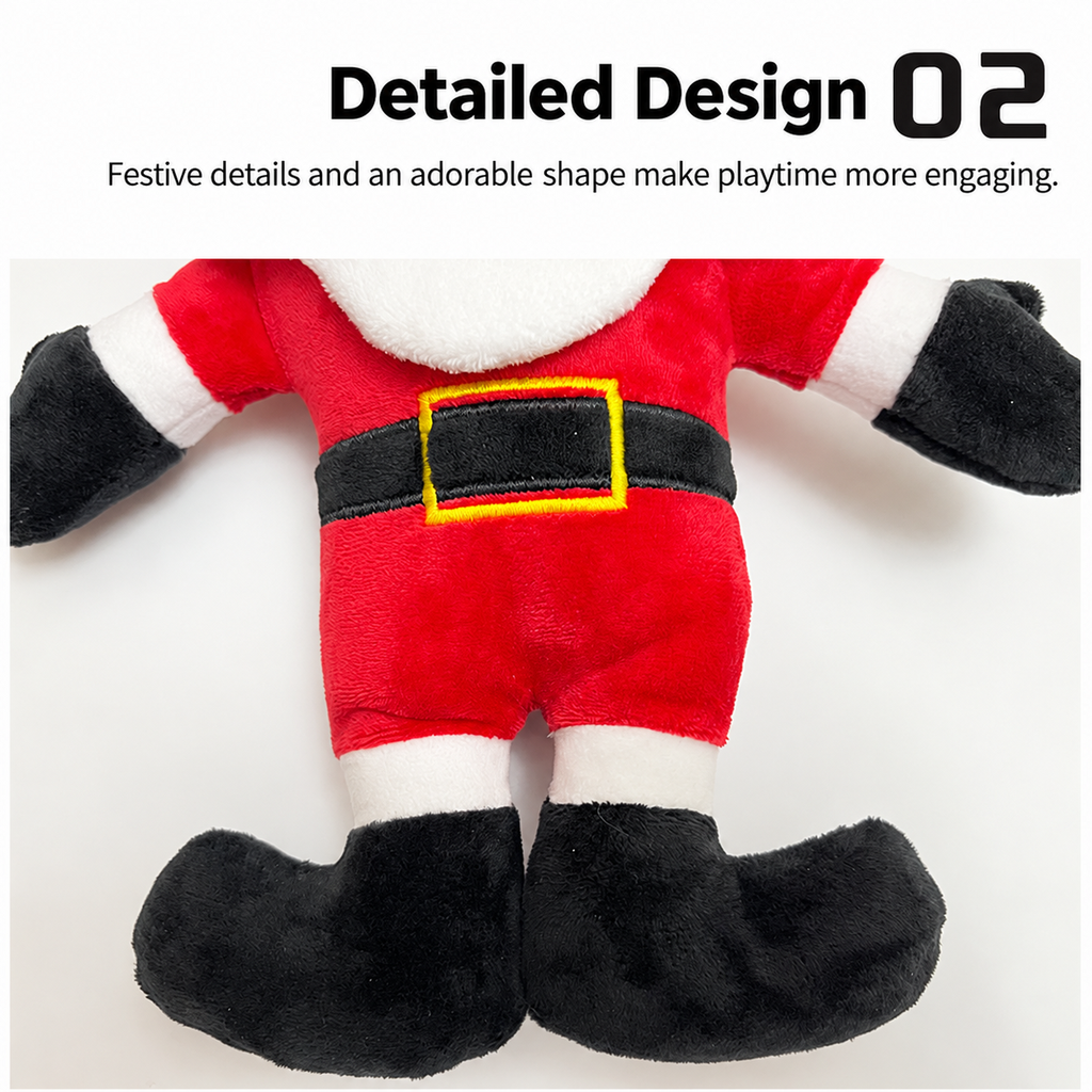 Christmas Plush Dog Toy Set With Squeakers