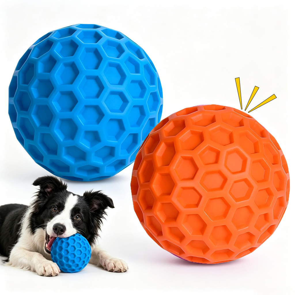 Squeaky Rubber Dog Balls 2-Pack