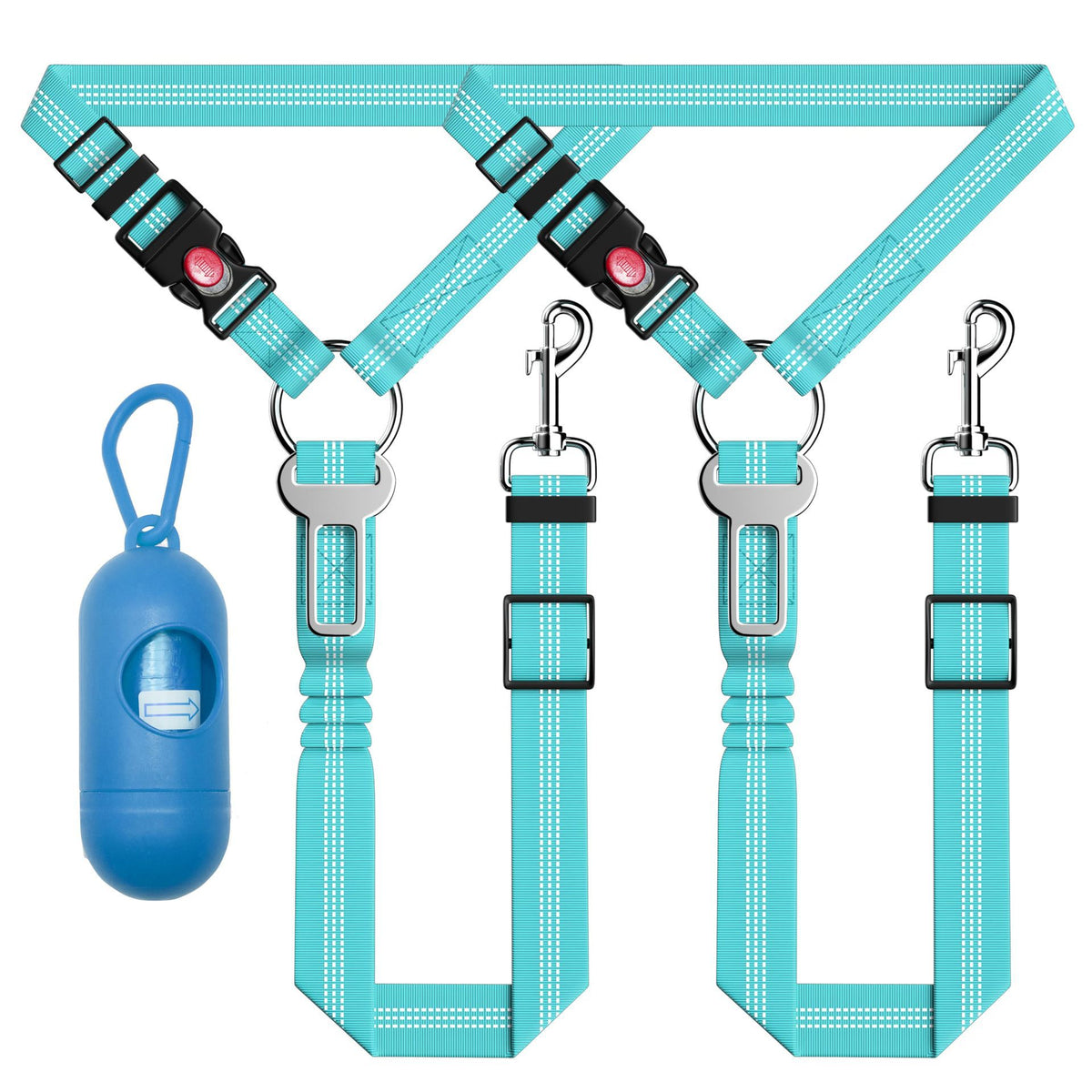 3Pcs Retractable Dog Car Seat Belt Adjustable Reflective Dog Security Harness For Car Headrest