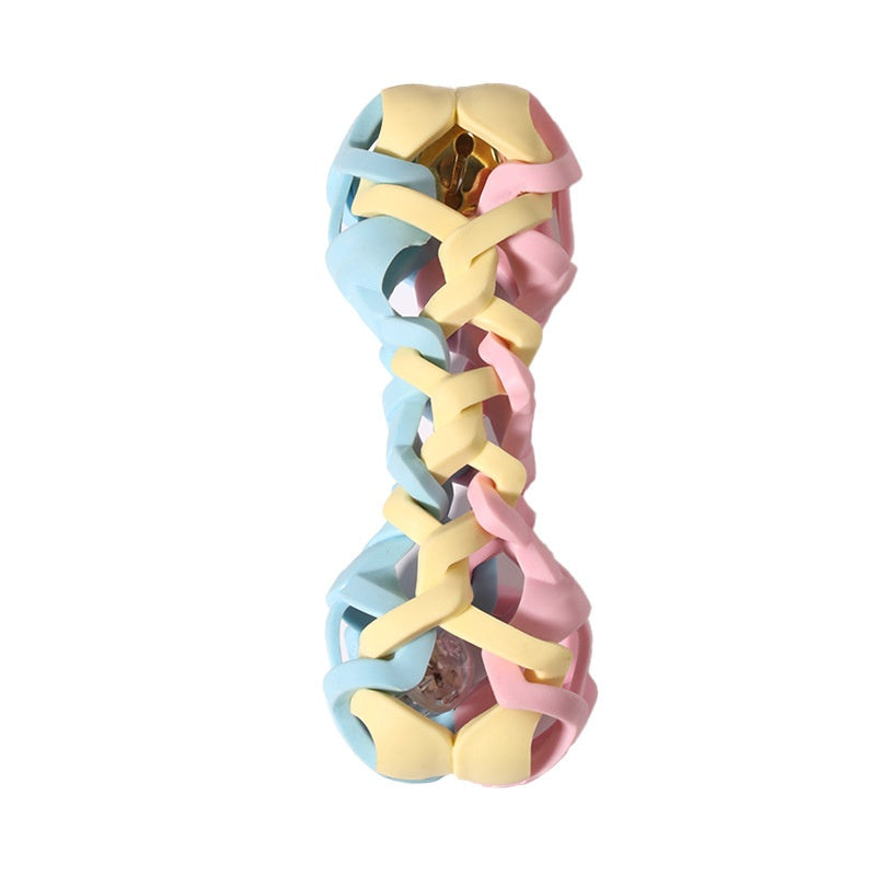 Puppy Toy Bone-Shaped Treat Dispenser With Flashing And Sound Effects Ring