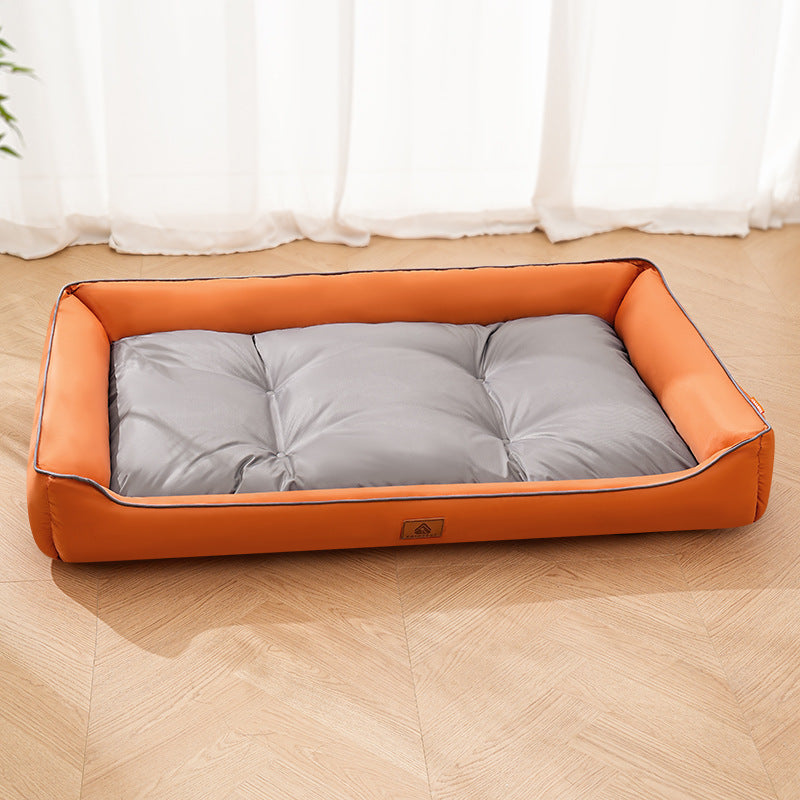 Oxford Fabric Waterproof Dog Bed Color-Block Dog Mat All-Season Pet Nest Cool Square Dog Sleeping Pad