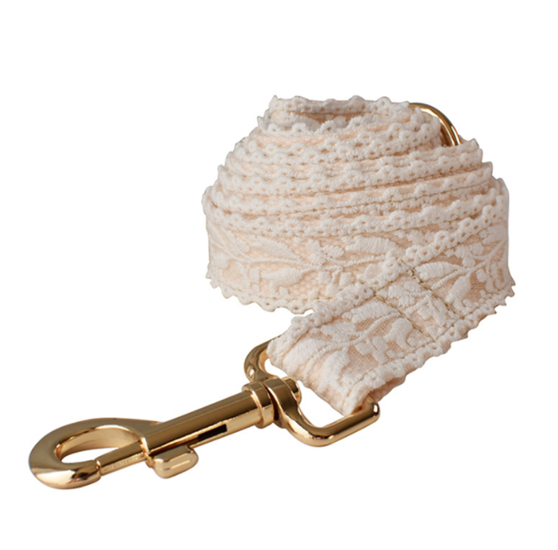 Leaf Lace Bow Dog Collar