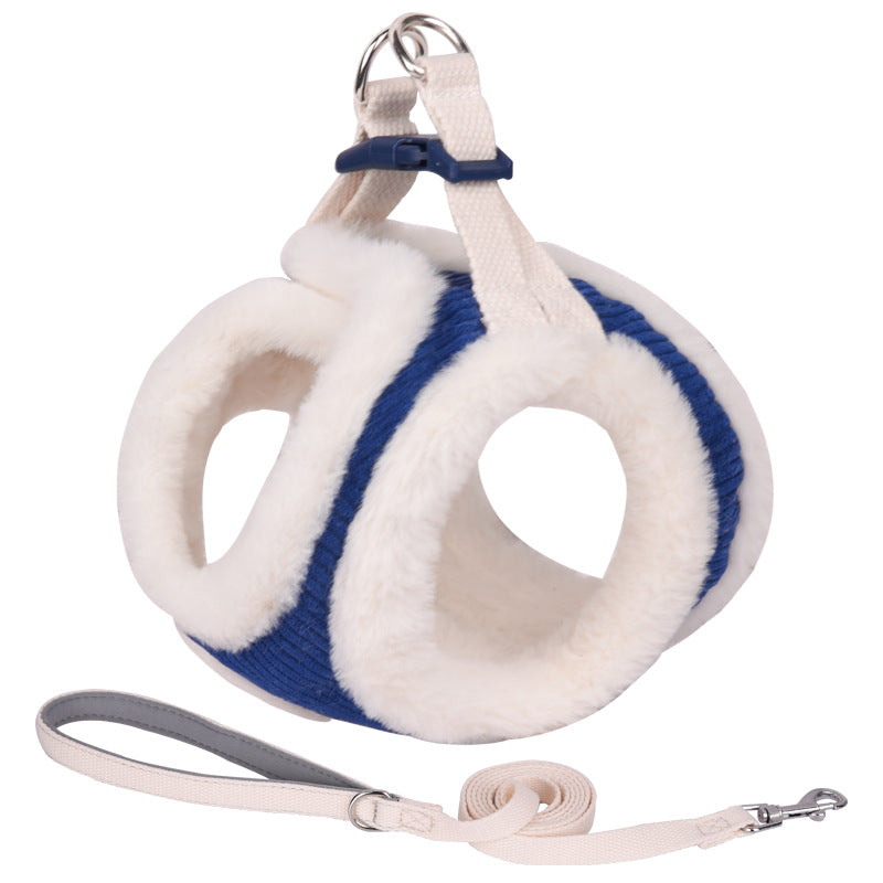 Plush Pet Harness Vest-Style Adjustable Medium And Small