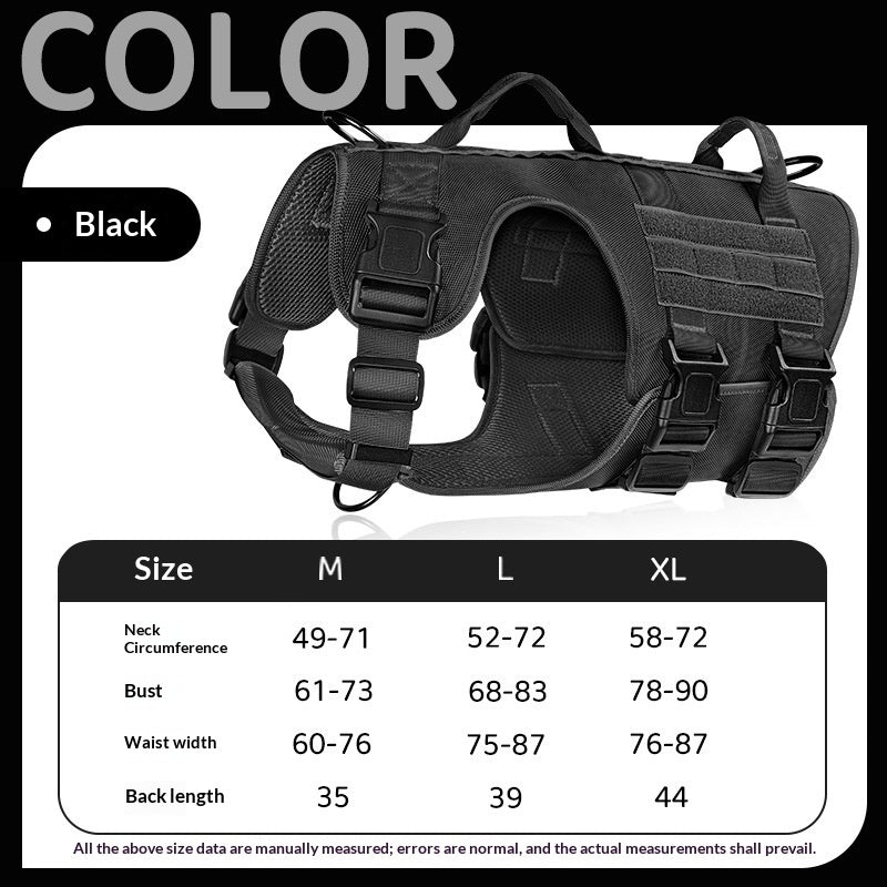 Dog Tactical Chest Harness With Multi-Function Leash