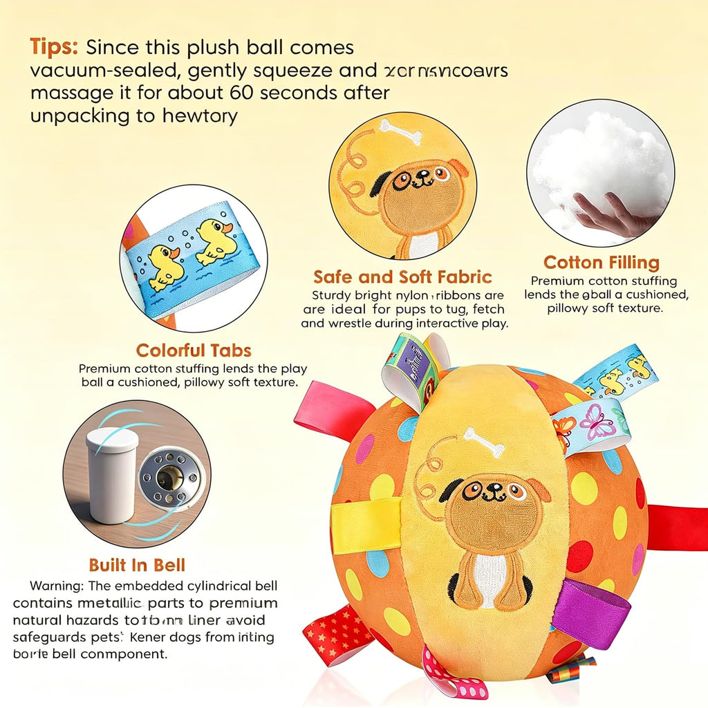 Colorful Squeaky Hanging Dog Toy With Bell