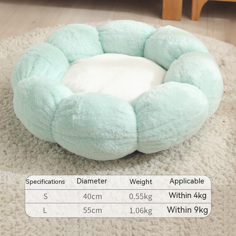 Plush Round Nest Flower Shape Doghouse